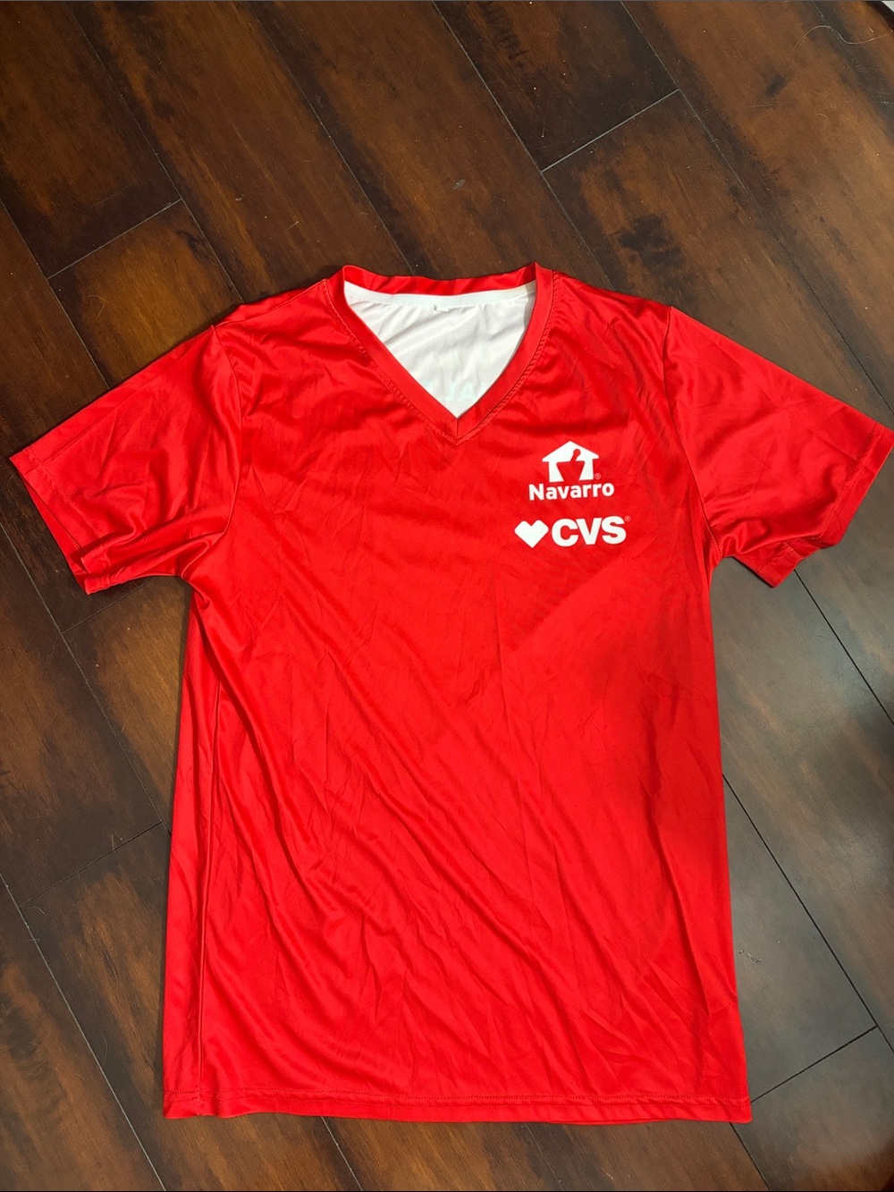 Red V-Neck Scrub Top